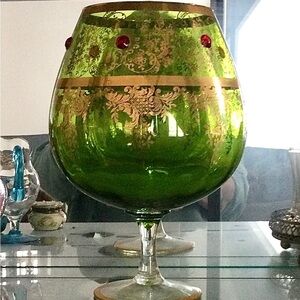 Antique Footed Glass Bowl Jar